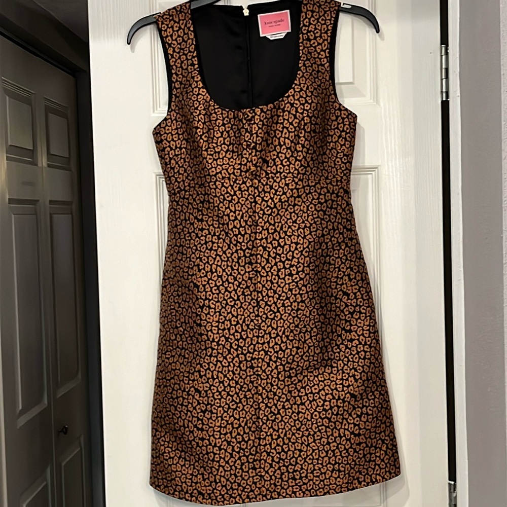 Kate Spade black and brown cheetah print dress. Empire style, Sz 00 beautiful